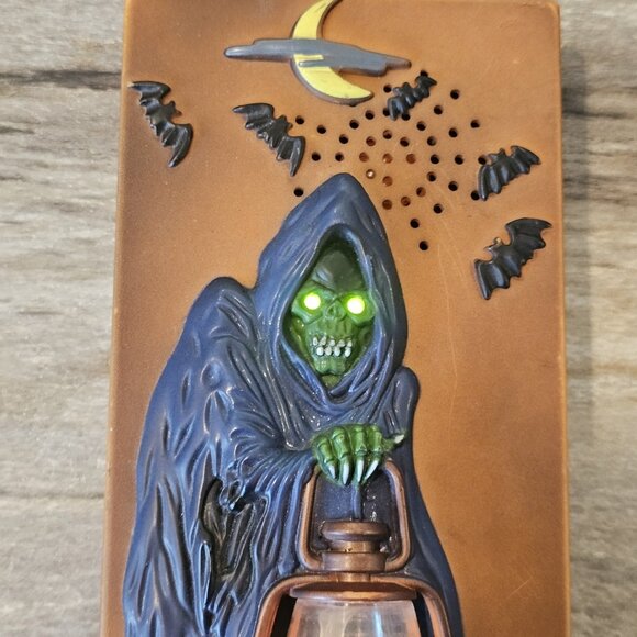 VTG 90s Halloween Grim Reaper Doorbell Creepy Makes Noise Lights WORKS Loud - Picture 3 of 13